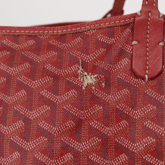 GOYARD Fischgrätmuster Saint Louis GM Tragetasche PVC Rot Auth mr1936