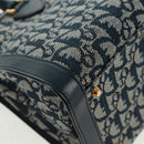 Christian Dior Trotter Canvas Hand Bag Navy Gold Auth mr1942V-12