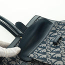 Christian Dior Trotter Canvas Hand Bag Navy Gold Auth mr1942V-15