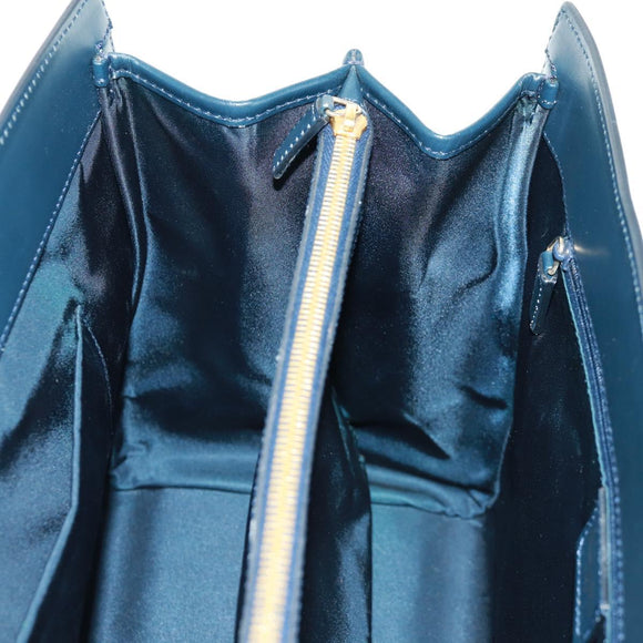 Christian Dior Trotter Canvas Hand Bag Navy Gold Auth mr1942V