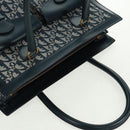 Christian Dior Trotter Canvas Hand Bag Navy Gold Auth mr1942V-6