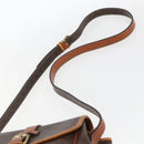 CELINE Macadam Canvas Shoulder Bag PVC Leather Brown Gold Auth mr1946-8