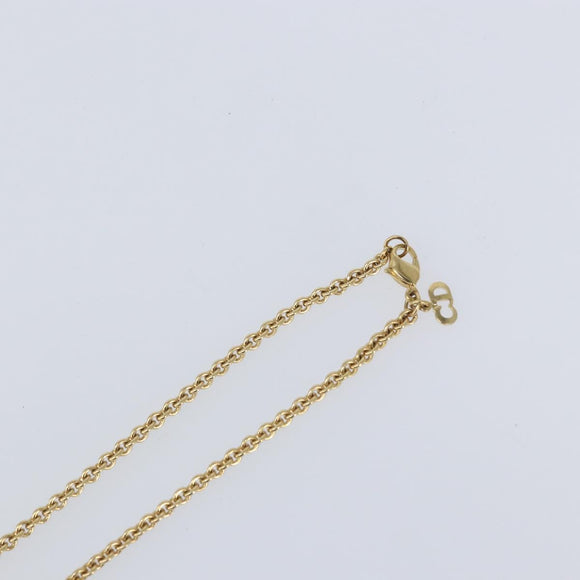 Christian Dior Crystal Necklace metal Gold Tone Auth mr1949
