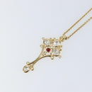 Christian Dior Crystal Necklace metal Gold Tone Auth mr1949-3