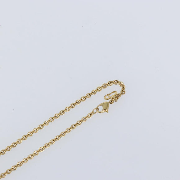 Christian Dior Crystal Necklace metal Gold Tone Auth mr1949