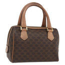 CELINE Macadam Canvas Mini Hand Bag PVC Leather Brown Gold Auth mr1952-1