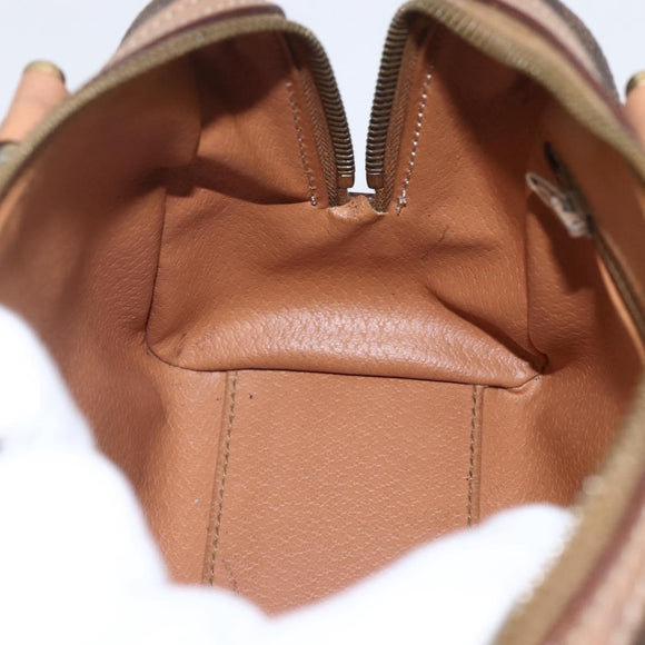 CELINE Macadam Canvas Mini Hand Bag PVC Leather Brown Gold Auth mr1952