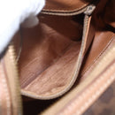 CELINE Macadam Canvas Mini Hand Bag PVC Leather Brown Gold Auth mr1952-11