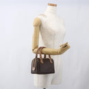 CELINE Macadam Canvas Mini Hand Bag PVC Leather Brown Gold Auth mr1952-20