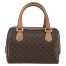 CELINE Macadam Canvas Mini Hand Bag PVC Leather Brown Gold Auth mr1952-13