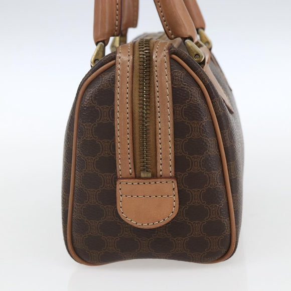 CELINE Macadam Canvas Mini Hand Bag PVC Leather Brown Gold Auth mr1952