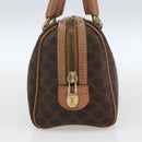 CELINE Macadam Canvas Mini Hand Bag PVC Leather Brown Gold Auth mr1952-4
