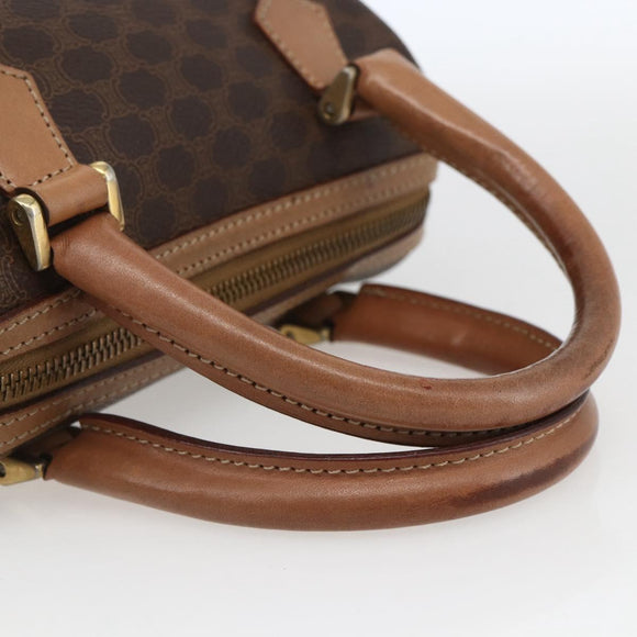 CELINE Macadam Canvas Mini Hand Bag PVC Leather Brown Gold Auth mr1952