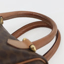 CELINE Macadam Canvas Mini Hand Bag PVC Leather Brown Gold Auth mr1952-8