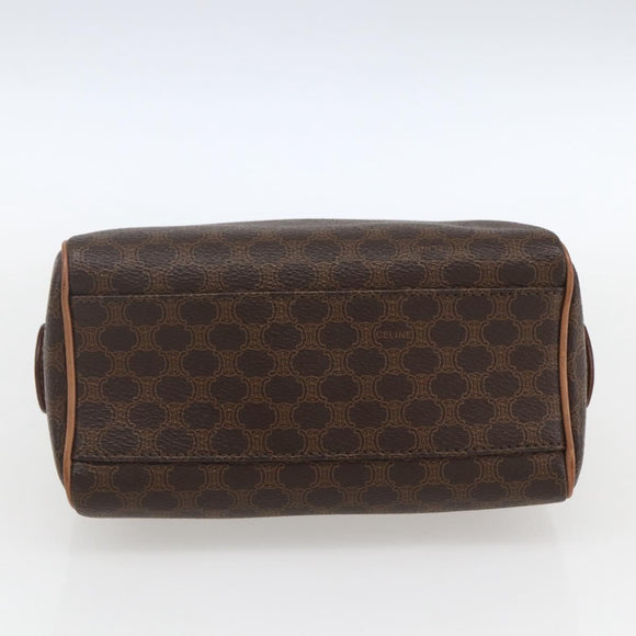 CELINE Macadam Canvas Mini Hand Bag PVC Leather Brown Gold Auth mr1952