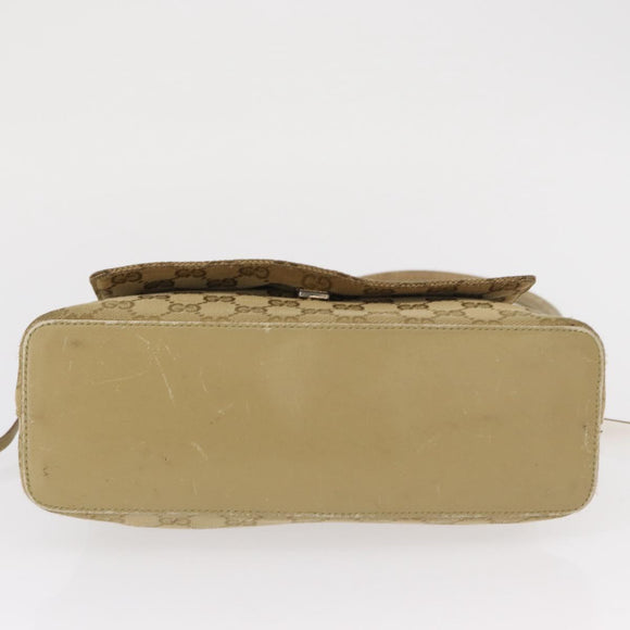GUCCI GG Canvas Shoulder Bag Beige Gold 90646 Auth mr1955