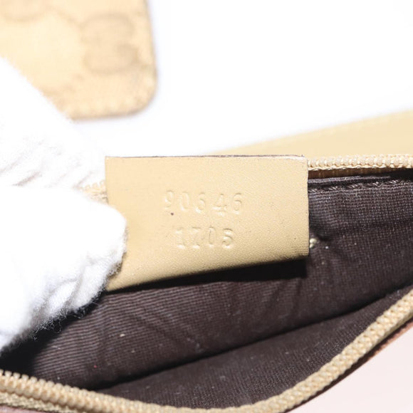 GUCCI GG Canvas Shoulder Bag Beige Gold 90646 Auth mr1955