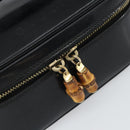 GUCCI Bamboo Vanity Pouch Patent leather Black 032 1956 0151 Auth mr1956-17