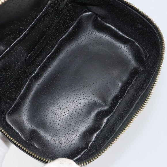 GUCCI Bamboo Vanity Pouch Patent leather Black 032 1956 0151 Auth mr1956