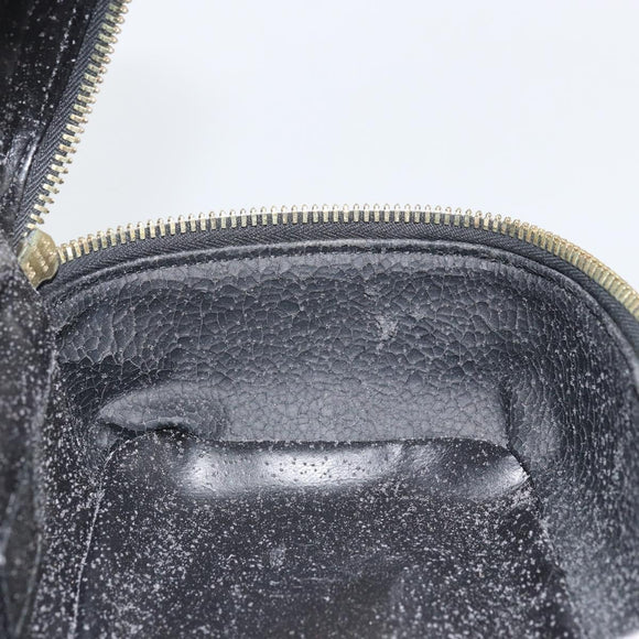 GUCCI Bamboo Vanity Pouch Patent leather Black 032 1956 0151 Auth mr1956