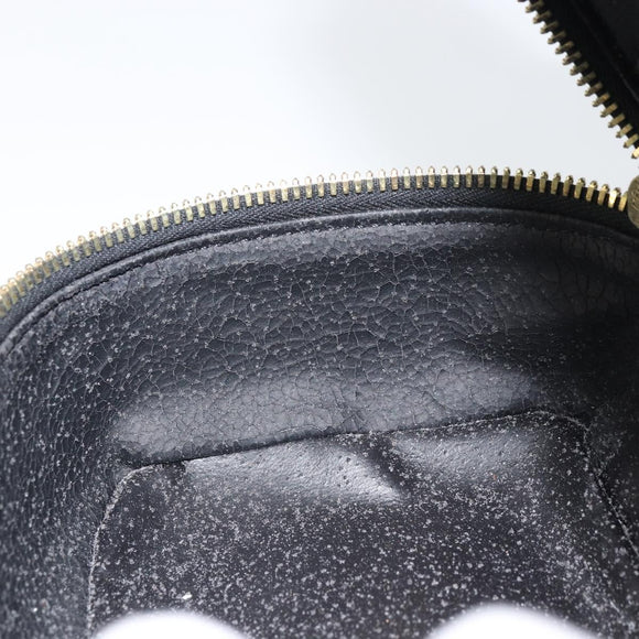 GUCCI Bamboo Vanity Pouch Patent leather Black 032 1956 0151 Auth mr1956