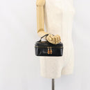 GUCCI Bamboo Vanity Pouch Patent leather Black 032 1956 0151 Auth mr1956-20