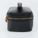 GUCCI Bamboo Vanity Pouch Patent leather Black 032 1956 0151 Auth mr1956-3