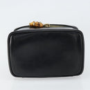 GUCCI Bamboo Vanity Pouch Patent leather Black 032 1956 0151 Auth mr1956-5
