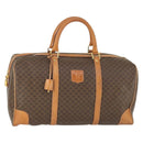 CELINE Macadam Canvas Boston Bag PVC Leather Brown Gold Auth mr1958-1