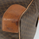 CELINE Macadam Canvas Boston Bag PVC Leather Brown Gold Auth mr1958-15