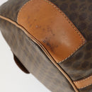 CELINE Macadam Canvas Boston Bag PVC Leather Brown Gold Auth mr1958-16