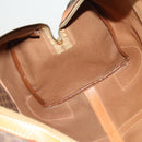 CELINE Macadam Canvas Boston Bag PVC Leather Brown Gold Auth mr1958-21