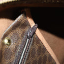 CELINE Macadam Canvas Boston Bag PVC Leather Brown Gold Auth mr1958-22