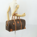 CELINE Macadam Canvas Boston Bag PVC Leather Brown Gold Auth mr1958-24