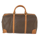 CELINE Macadam Canvas Boston Bag PVC Leather Brown Gold Auth mr1958-2