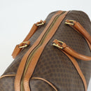 CELINE Macadam Canvas Boston Bag PVC Leather Brown Gold Auth mr1958-6
