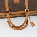CELINE Macadam Canvas Boston Bag PVC Leather Brown Gold Auth mr1958-7