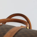 CELINE Macadam Canvas Boston Bag PVC Leather Brown Gold Auth mr1958-8