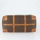 CELINE Macadam Canvas Boston Bag PVC Leather Brown Gold Auth mr1958-5