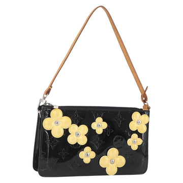 LOUIS VUITTON Monogram Vernis Lexington Pouch Flower Black M92245 LV Auth mr1961