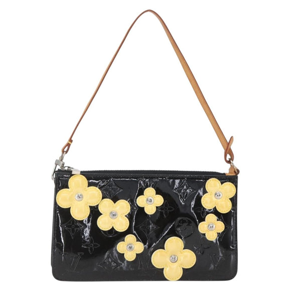 LOUIS VUITTON Monogram Vernis Lexington Pouch Flower Black M92245 LV Auth mr1961