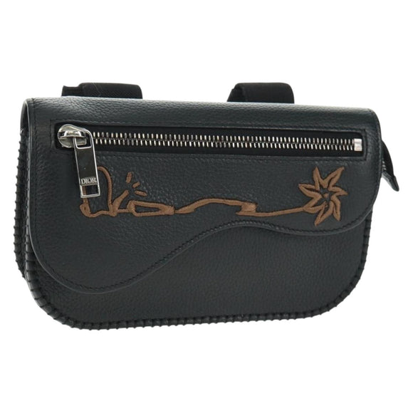 Christian Dior Cactus Jack Arm Pouch Mini Bag Pouch Leather Black Auth mr1963V