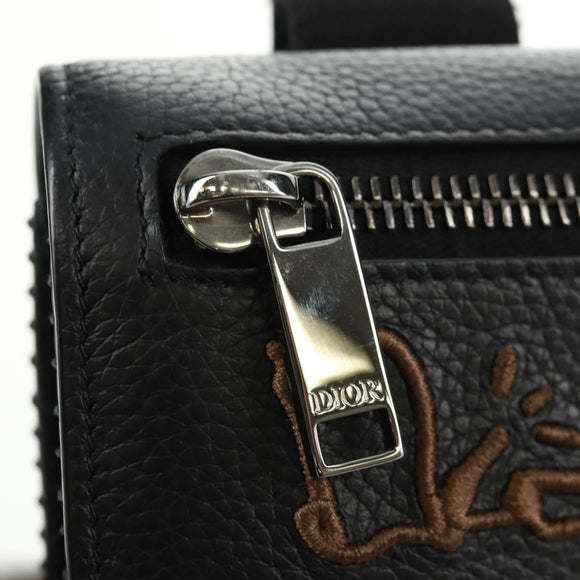 Christian Dior Cactus Jack Arm Pouch Mini Bag Pouch Leather Black Auth mr1963V