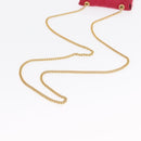 CHANEL Matelasse Chain Shoulder Bag Cotton Pink Gold CC Auth mr1965-7