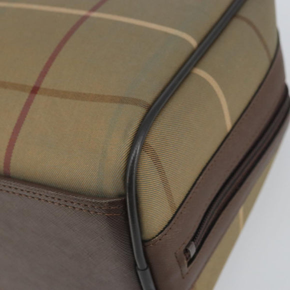 Burberrys Nova Check Hand Bag Canvas Brown Gold Auth mr1966