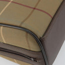 Burberrys Nova Check Hand Bag Canvas Brown Gold Auth mr1966-14