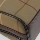Burberrys Nova Check Hand Bag Canvas Brown Gold Auth mr1966-16