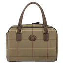 Burberrys Nova Check Hand Bag Canvas Brown Gold Auth mr1966-13