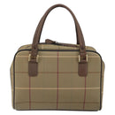 Burberrys Nova Check Hand Bag Canvas Brown Gold Auth mr1966-2