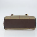 Burberrys Nova Check Hand Bag Canvas Brown Gold Auth mr1966-5